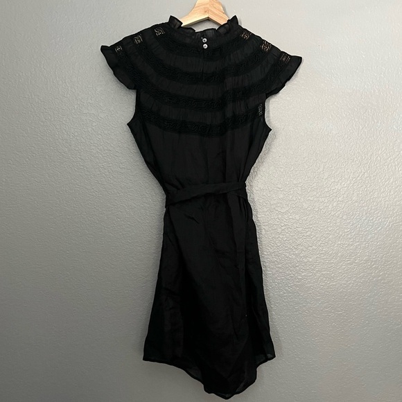 Frame Lace Inset Mini Dress in Black - Picture 5 of 6